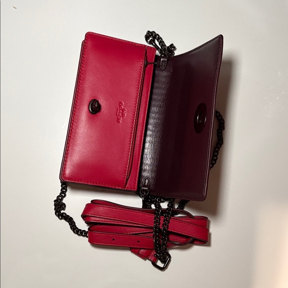 Coach Red Studded Crossbody Bag - Picture 4 of 5